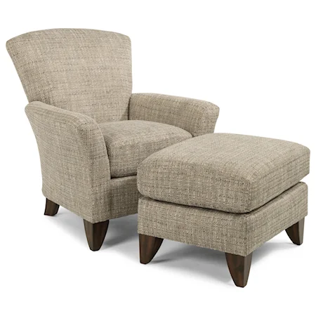 Transitional Chair and Ottoman Set